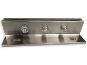 Structural Glass Fin Hanger Bracket - 340mm Long - Satin Stainless Steel